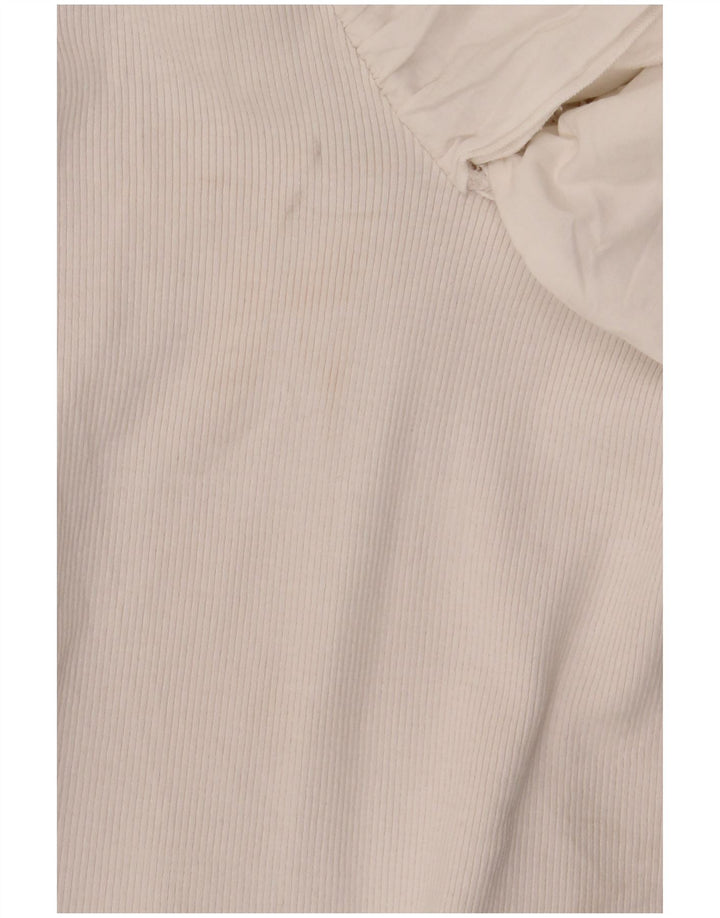 Zara Womens Ruffle Body UK 8 Petit Coton Blanc
