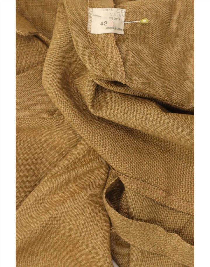 Vintage Dame Overshirt Skjorte IT 42 Medium Khaki Viscose Classic