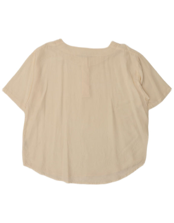 Camicetta vintage da donna Top UK 18 XL Seta beige