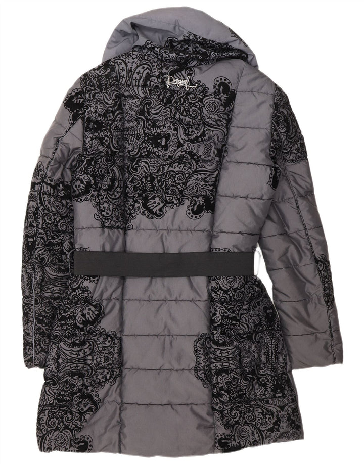 Cappotto imbottito doppiopetto da donna Desigual EU 38 Grigio medio floreale