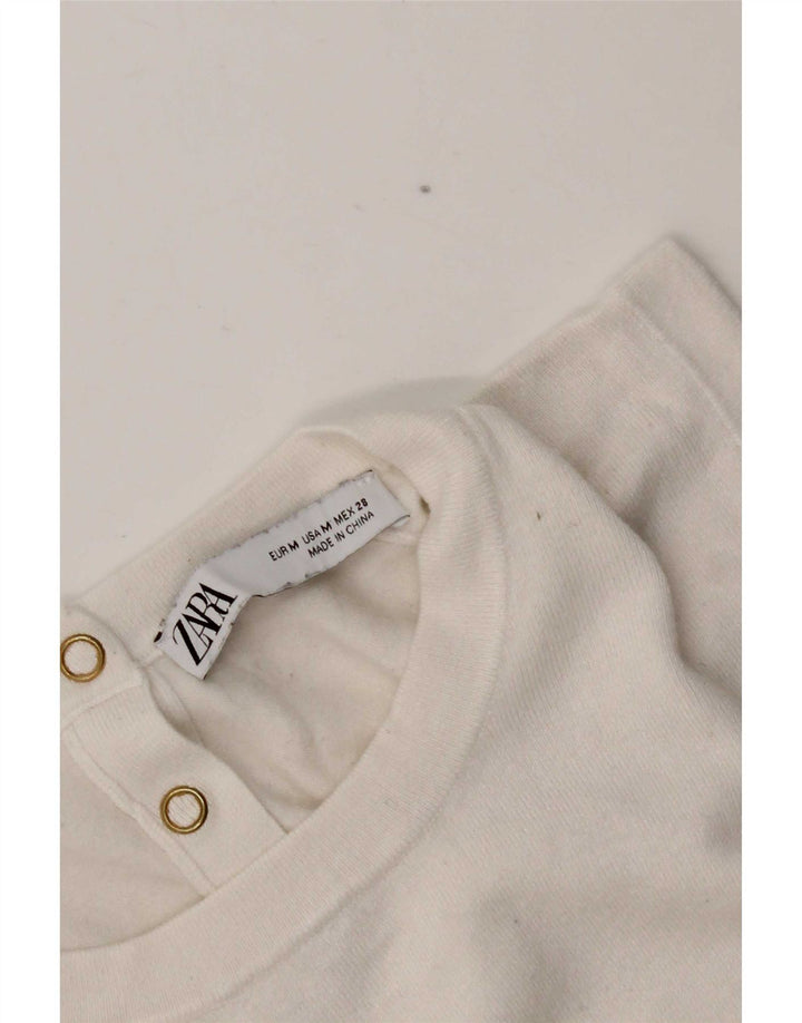 Canotta Donna Zara UK 12 Medio Bianco