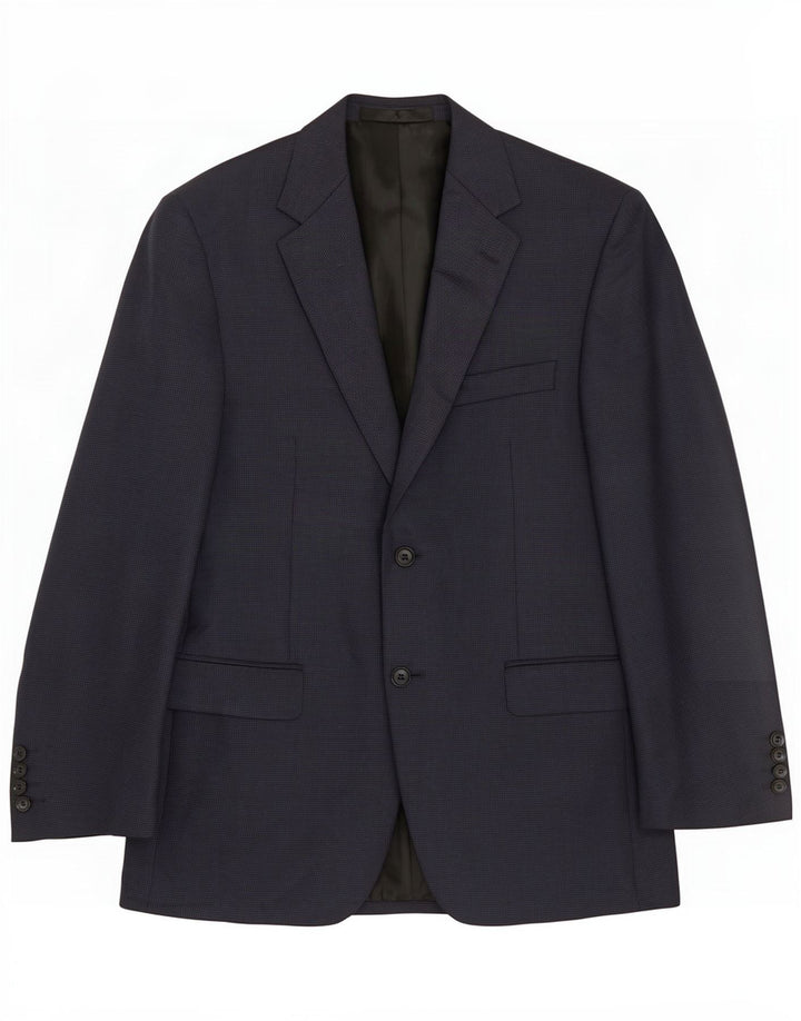 Marks & Spencer Kort blazerjakke til mænd UK 38 Medium Navy Blue Houndstooth