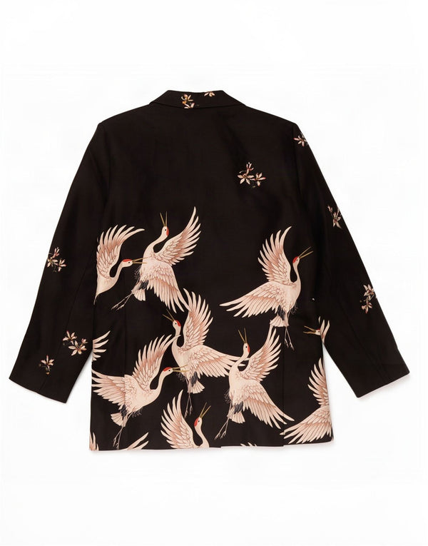 Zara Womens Abstract Pattern Cardigan Top UK 14 Medium Black Polyester