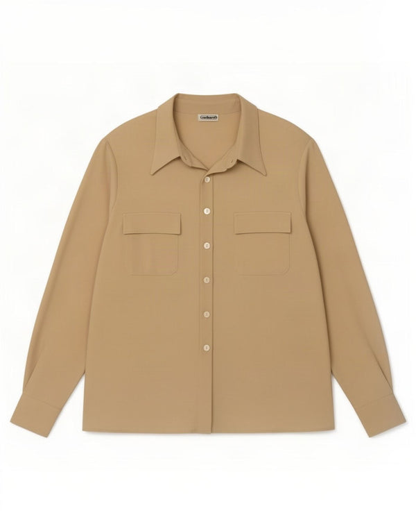 Cacharel Chemise Militaire Femme UK 14 Large Beige