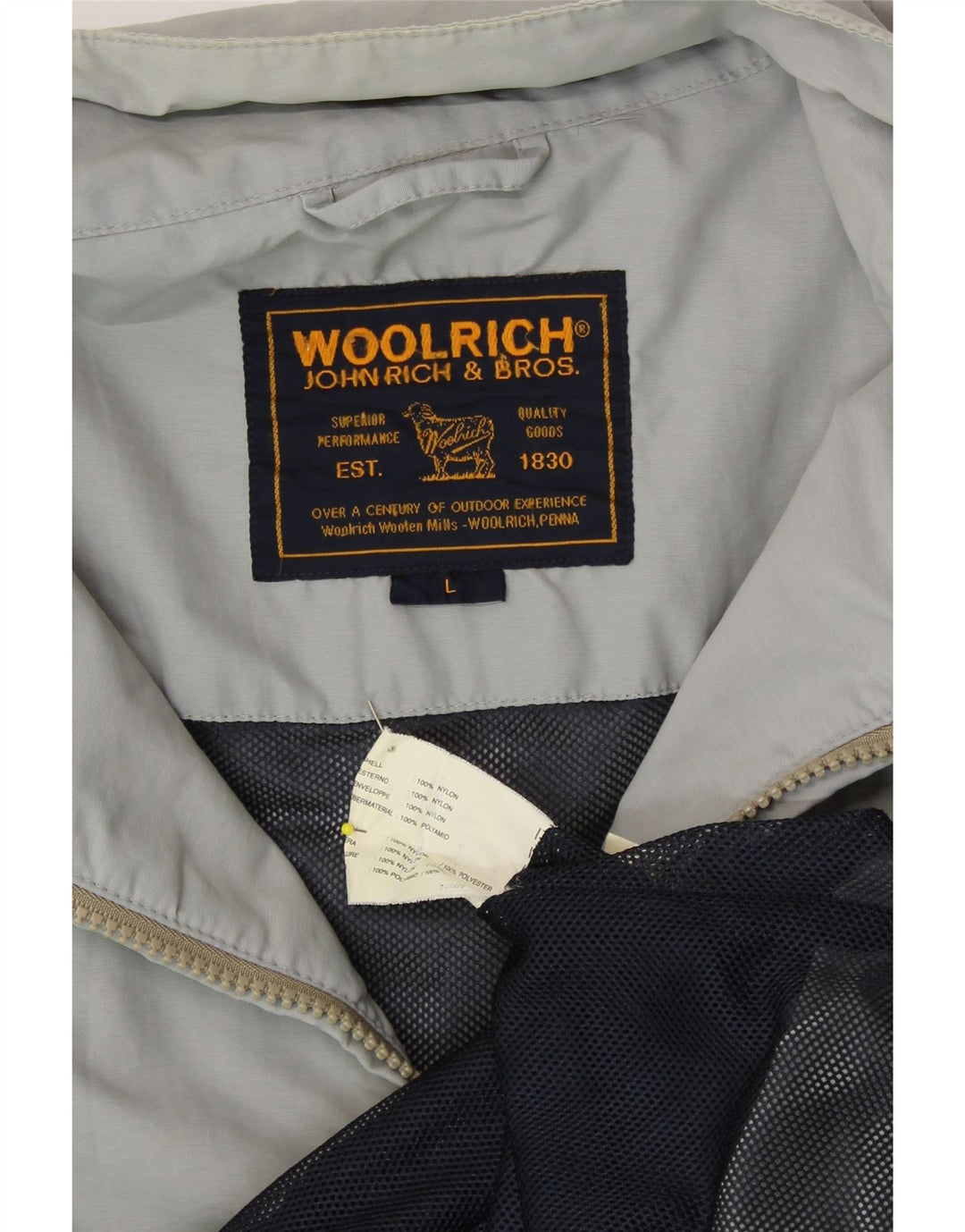 WOOLRICH Mens Bomber Jacket UK 40 Large Blue Nylon