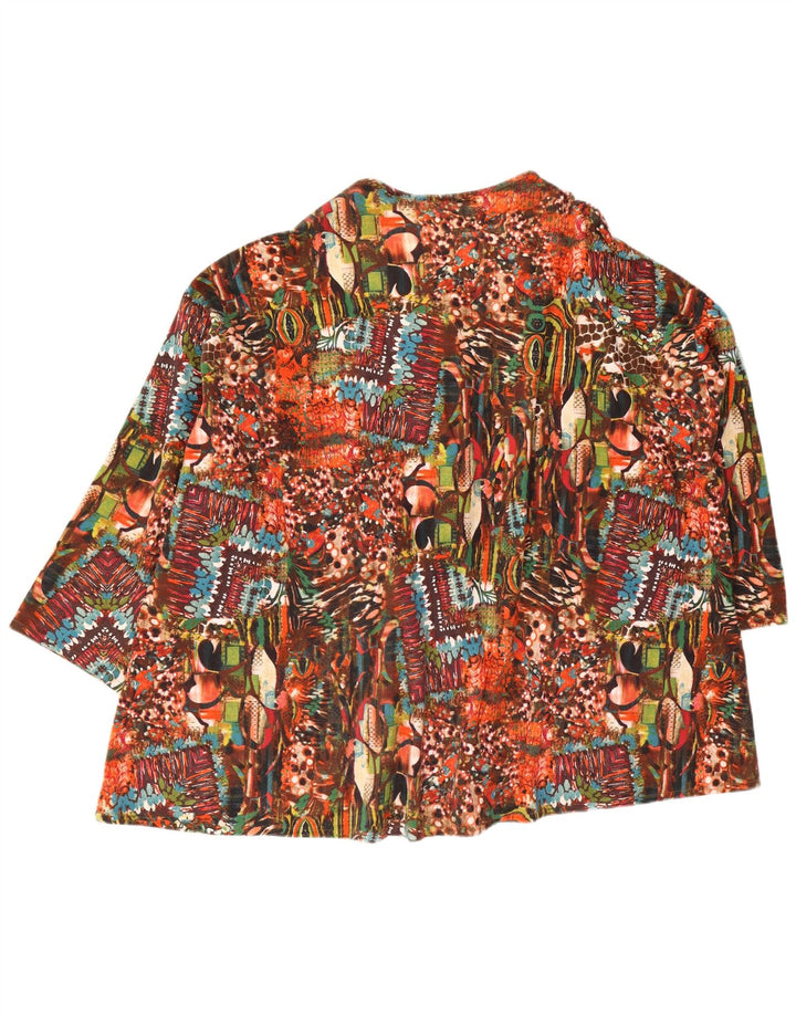 Mona Womens Oversized Abstract Pattern Shirt Blouse UK 20 2XL Multicoloured