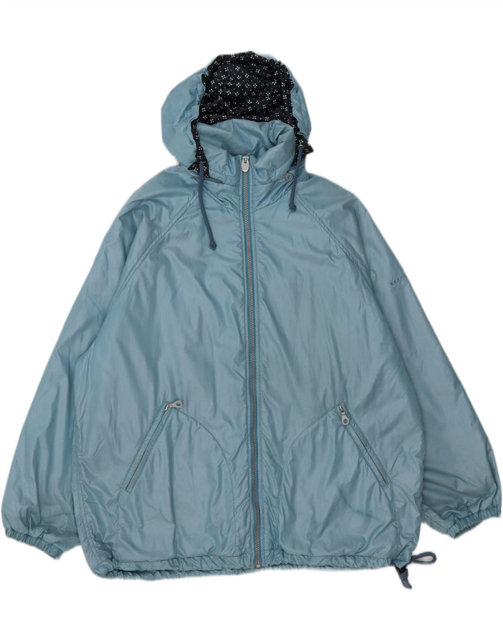 BELFE & BELFE Womens Oversized Hooded Windbreaker Jacket IT 46 Large Blue Vintage Belfe & Belfe and Second-Hand Belfe & Belfe from Messina Hembry 