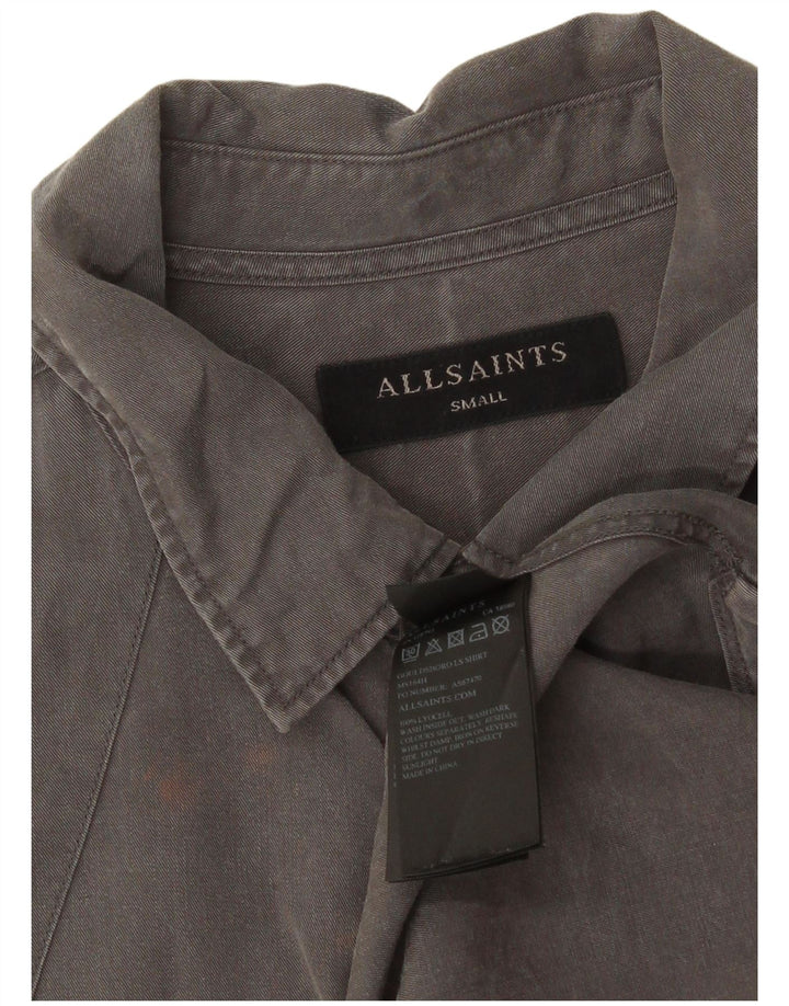 All Saints Mens Shirt Small Grey Lyocell