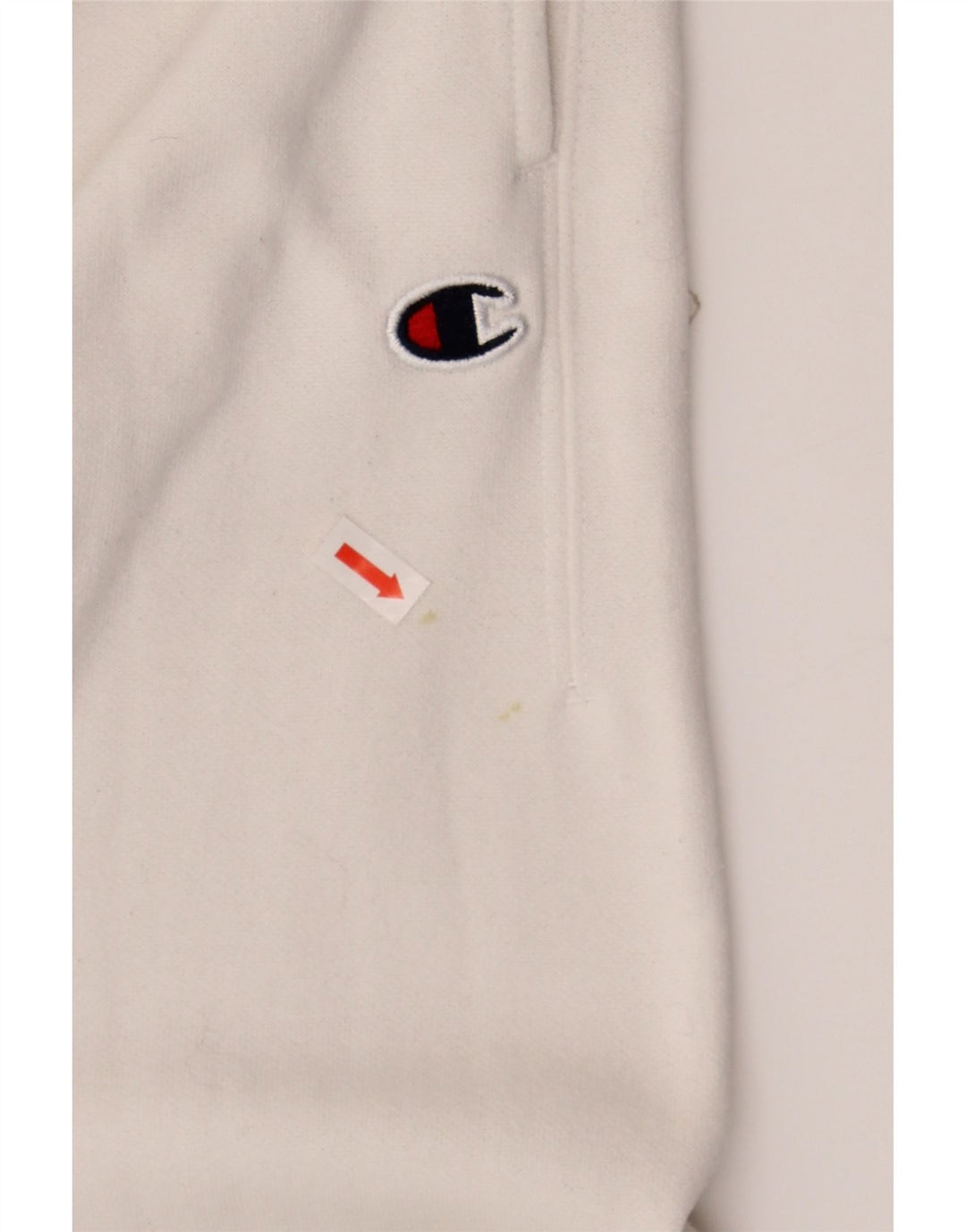 CHAMPION Mens Graphic Tracksuit Trousers Joggers Small  White