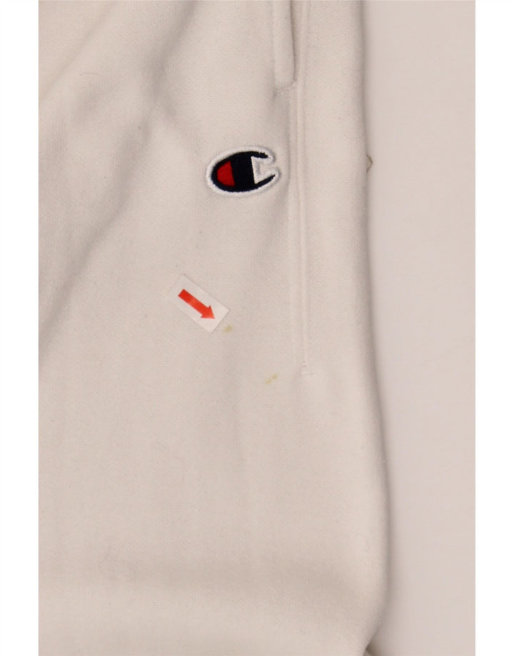 CHAMPION Mens Graphic Tracksuit Trousers Joggers Small  White