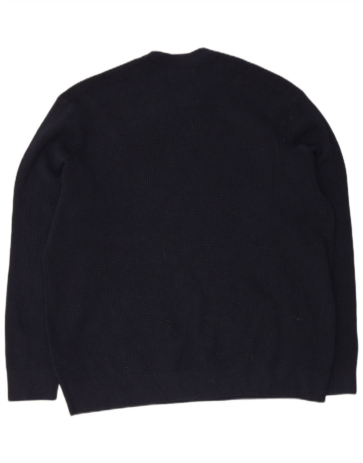 Marks & Spencer Męski sweter z okrągłym dekoltem, 3XL, granatowy, poliester