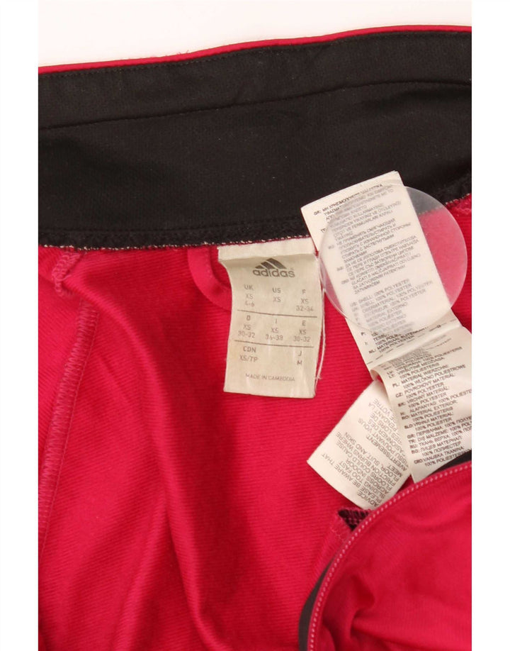 Adidas Womens Tracksuit Top Jacket UK 4/6 XS Pink Polyester