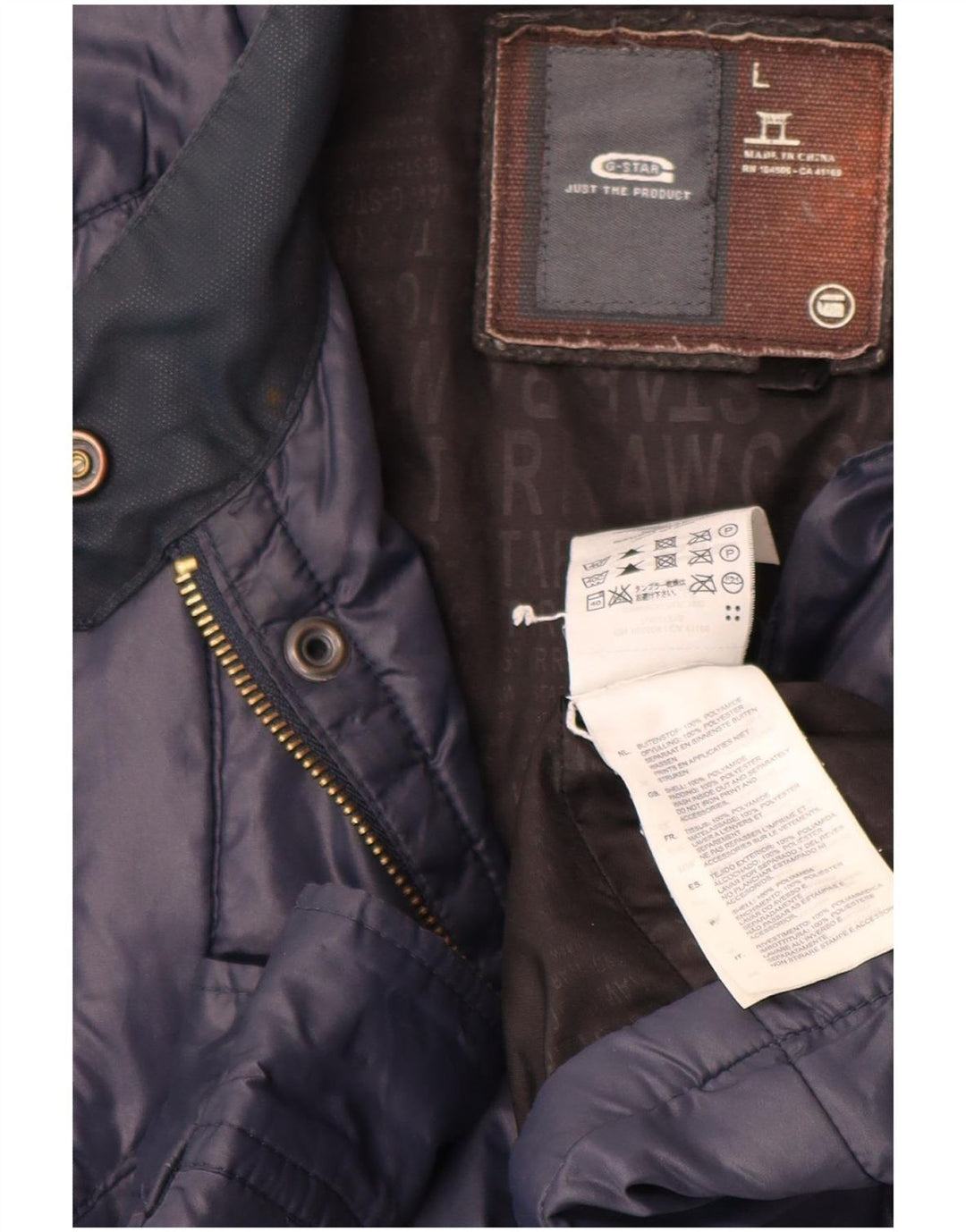 G-Star Mens Padded Jacket UK 40 Large Navy Blue Polyamide