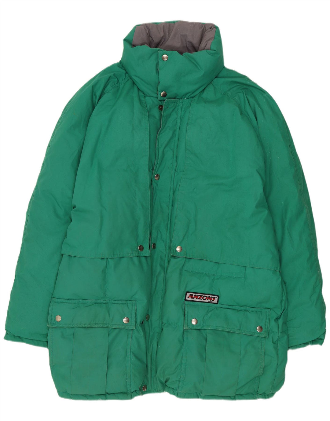 Anzoni Mens Loose Fit Padded Jacket UK 38 Medium Green Polyester