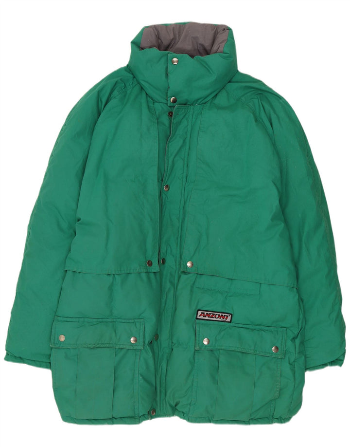 Anzoni Mens Loose Fit Padded Jacket UK 38 Medium Green Polyester