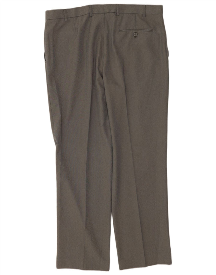Marks & Spencer Mens Regular Fit Suit Trousers W38 L31 Grey Polyester