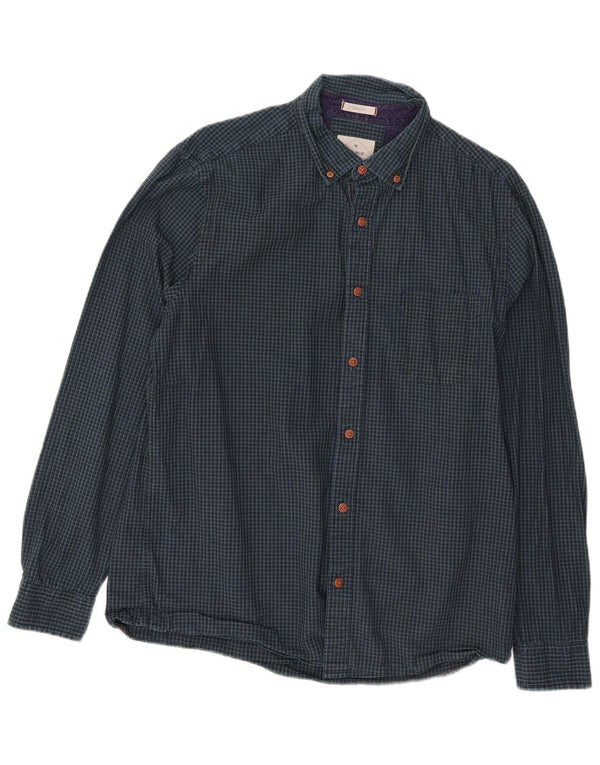 White Stuff Mens Classic Fit Shirt Large Blue Check Cotton