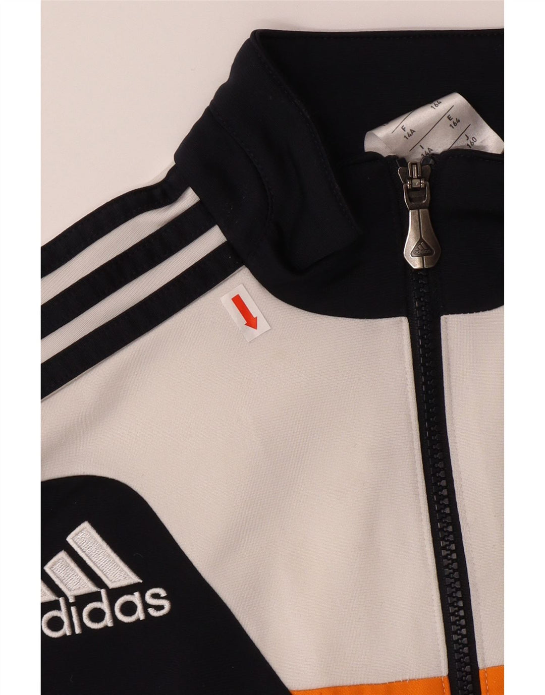 ADIDAS Boys Tracksuit Top Jacket 13-14 Years Black Colourblock Polyester Vintage Adidas and Second-Hand Adidas from Messina Hembry 