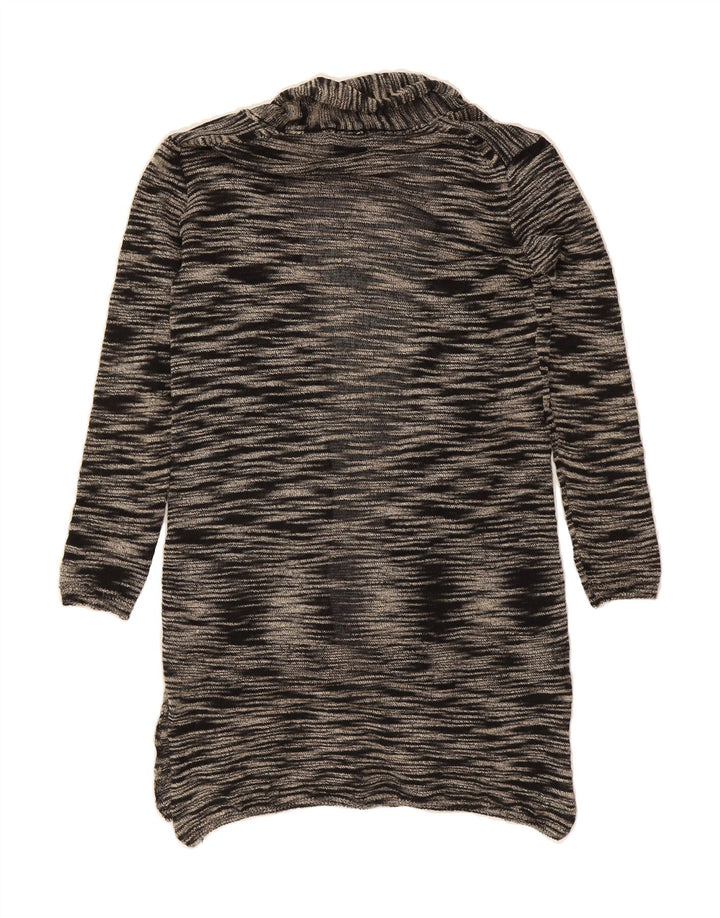 ZARA Womens Longline Open Cardigan Sweater UK 14 Medium Grey Striped Vintage Zara and Second-Hand Zara from Messina Hembry 