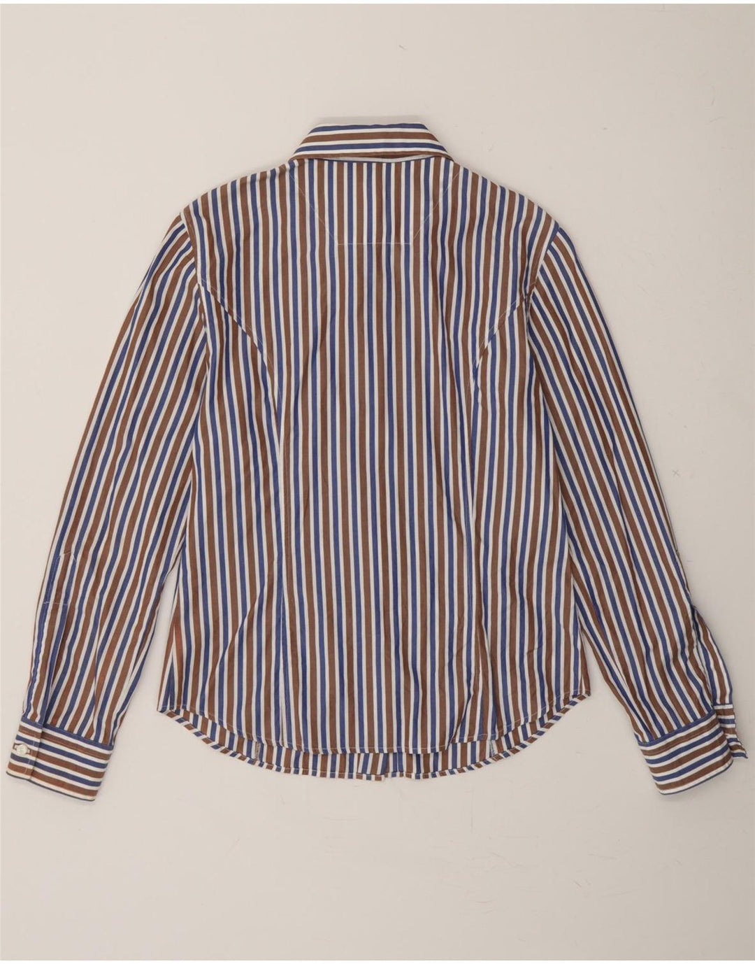 BASILE Womens Shirt IT 44 Medium Multicoloured Striped Cotton Vintage Basile and Second-Hand Basile from Messina Hembry 