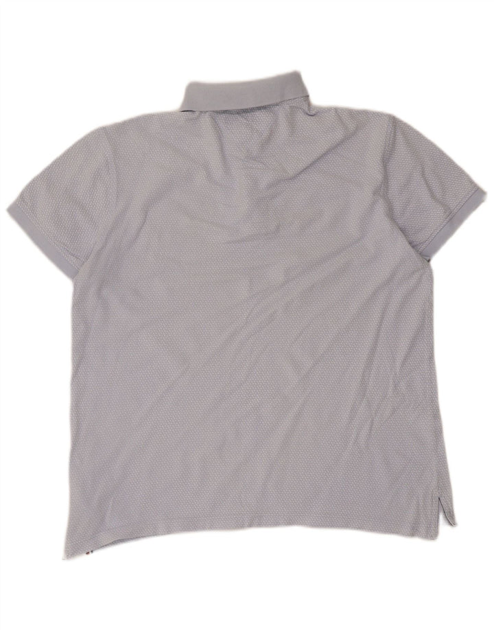 Tommy Hilfiger Mens Polo Shirt Medium Blue Spotted Cotton
