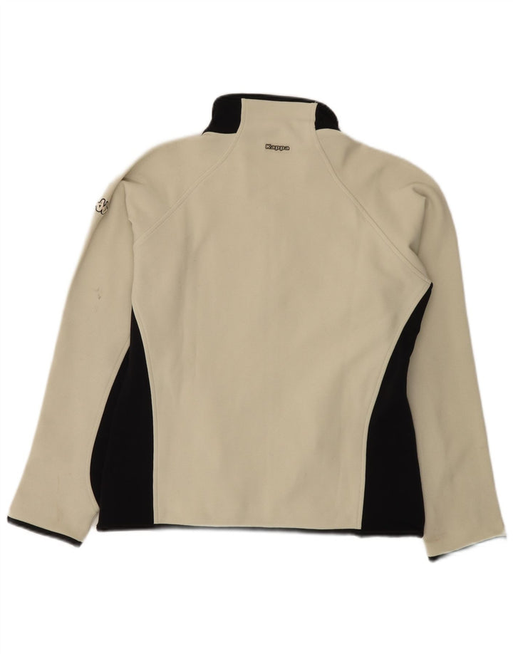 Kappa Veste de survêtement pour femme UK 16 Large Blanc Colorblock Polyester