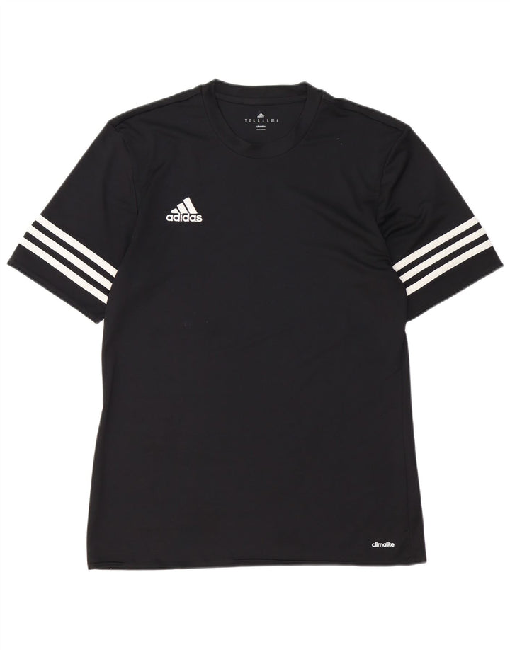 Adidas Herre Climalite T-Shirt Top Medium Sort Polyester