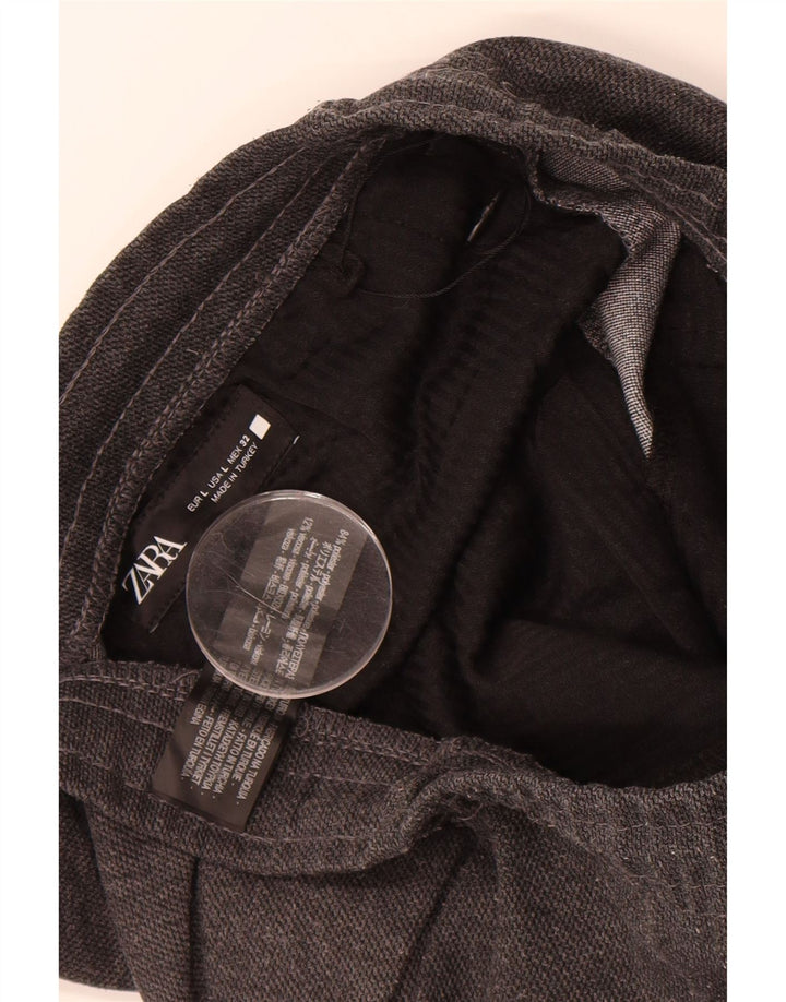 ZARA Womens Tracksuit Trousers Joggers UK 14 Large  Grey Polyester Vintage Zara and Second-Hand Zara from Messina Hembry 