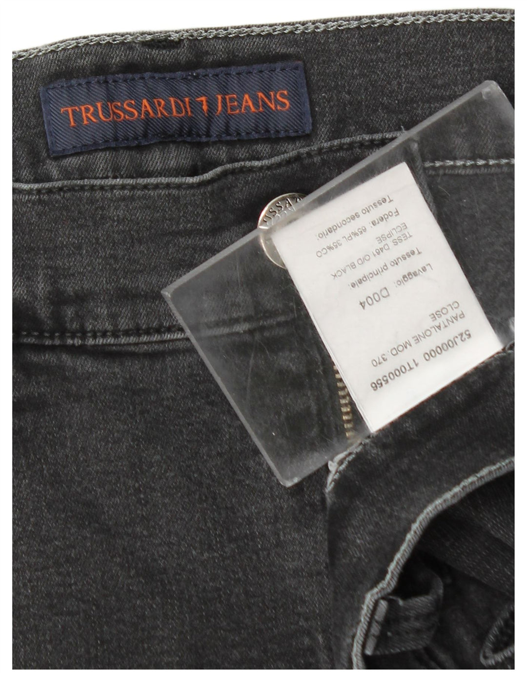 TRUSSARDI Mens Slim Jeans W32 L33 Grey Polyester