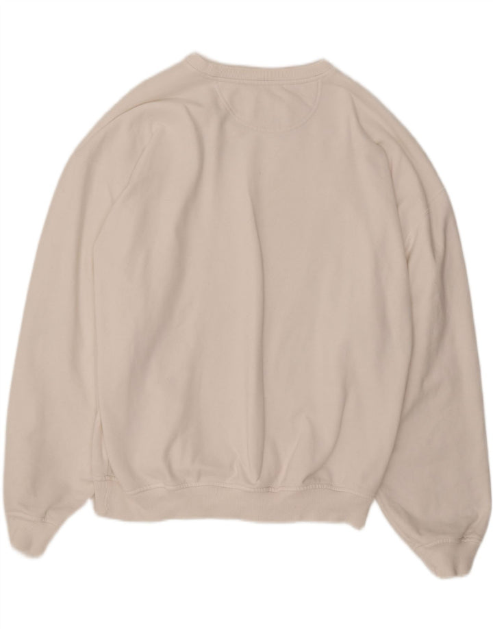 CHAMPION Womens Graphic Oversized Sweatshirt Jumper UK 16 Large White