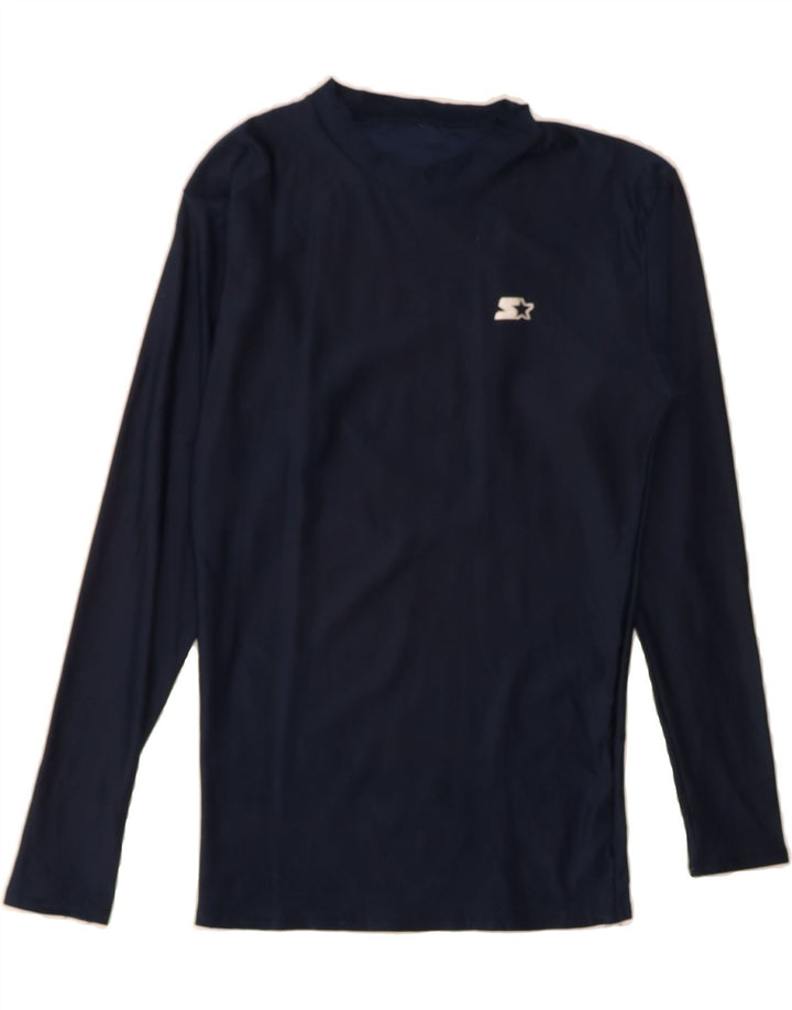 STARTER Womens Top Long Sleeve UK 12 Medium Navy Blue Polyester Vintage Starter and Second-Hand Starter from Messina Hembry 