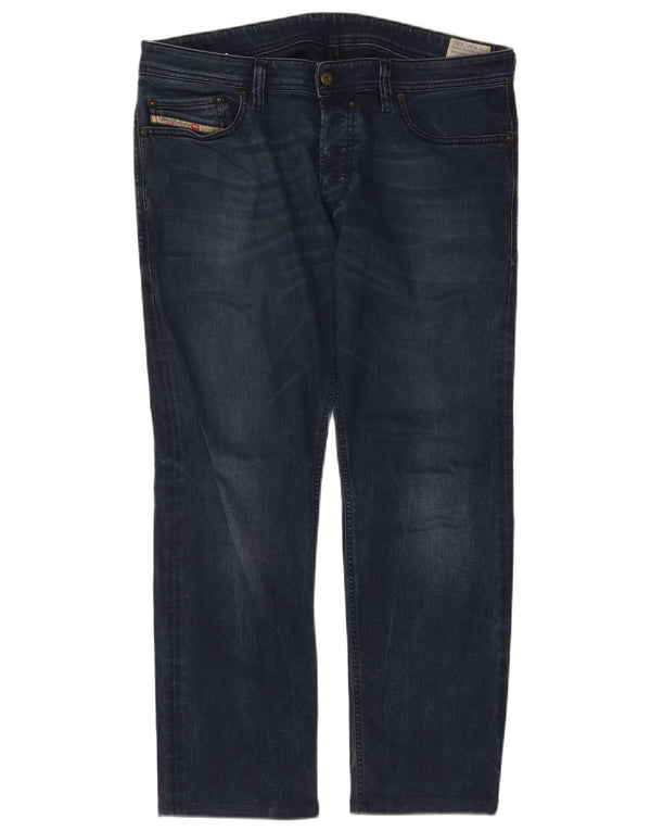 Diesel Uomo Safado Regular Slim Jeans Dritti W34 L32 Cotone Blu Navy