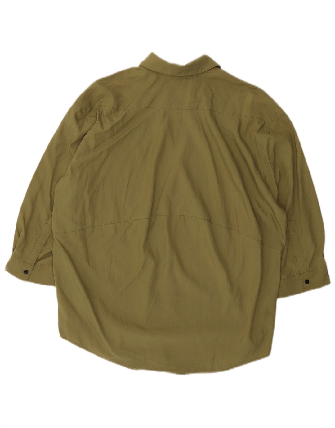 Zara 3/4 ærmet oversized trøje til kvinder UK 6 XS Khaki Lyocell