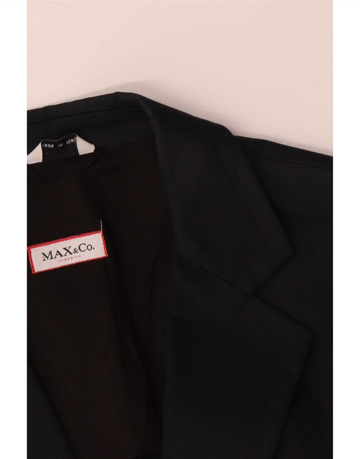 Max & Co. Veste blazer à 2 boutons pour femme UK 10 Petit coton bleu marine