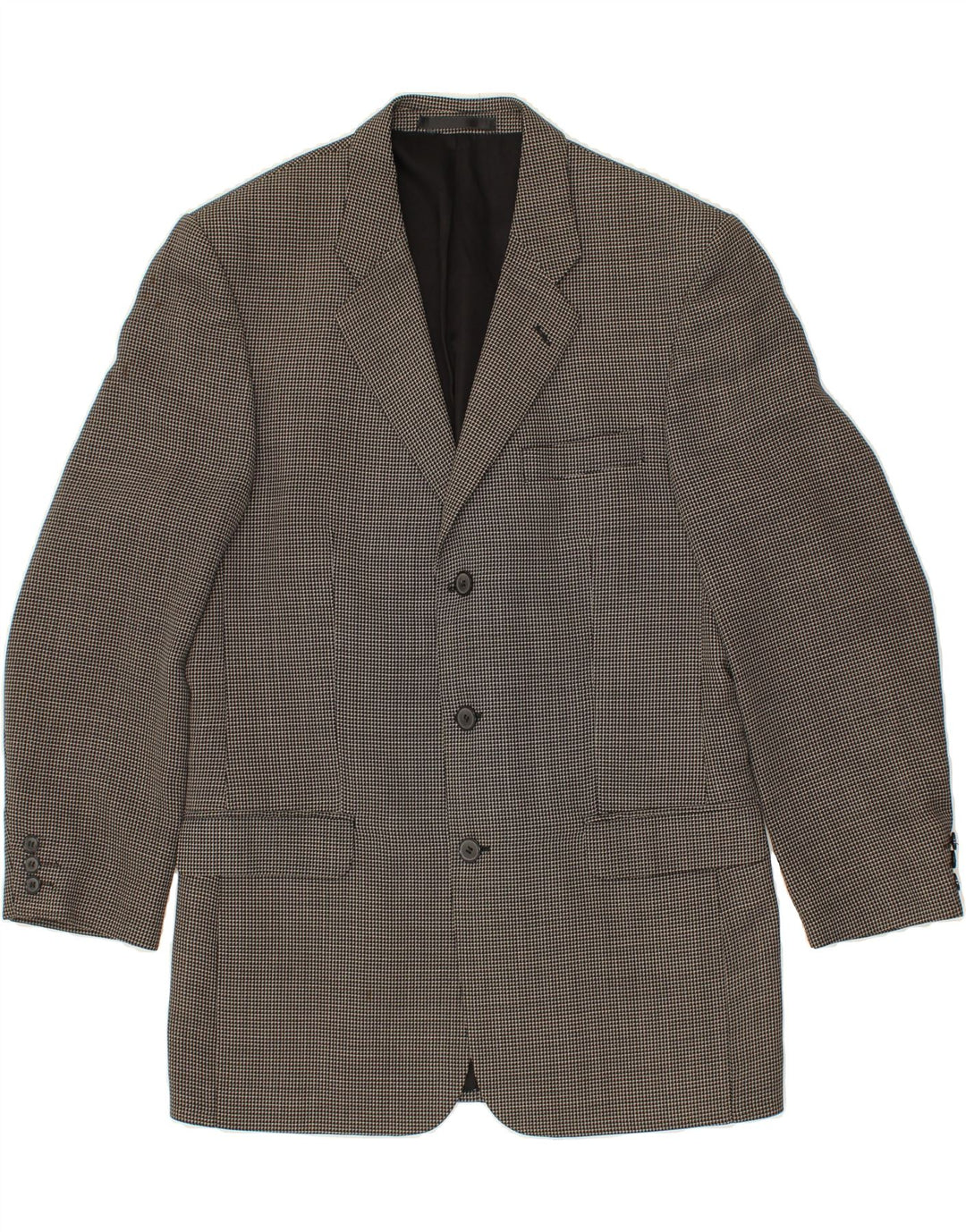 ST. BERNARD Mens 3 Button Blazer Jacket IT 50 Large Grey Check Wool Vintage St. Bernard and Second-Hand St. Bernard from Messina Hembry 
