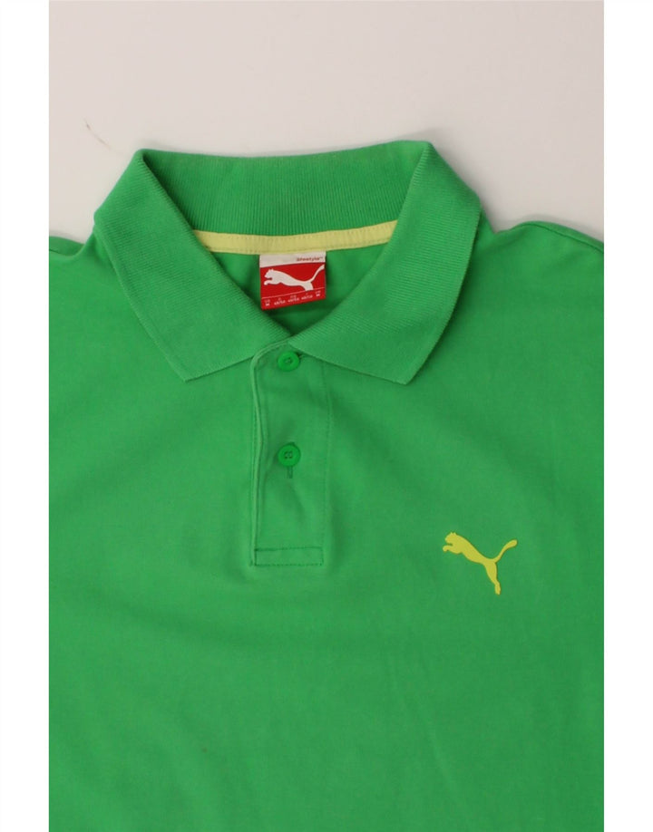 PUMA Mens Polo Shirt Medium Green Cotton Vintage Puma and Second-Hand Puma from Messina Hembry 