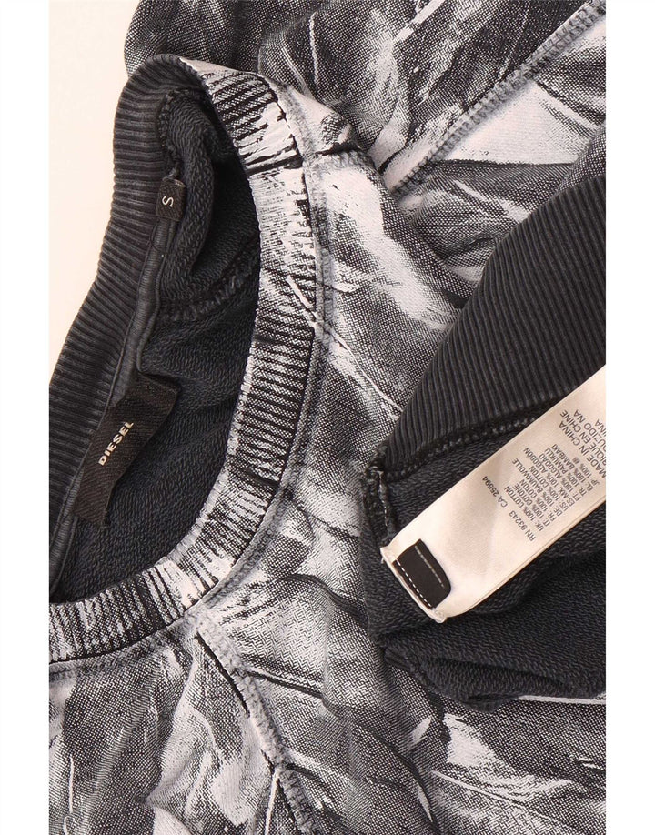 Diesel Herre Grafisk Sweatshirt Jumper Lille sort bomuld