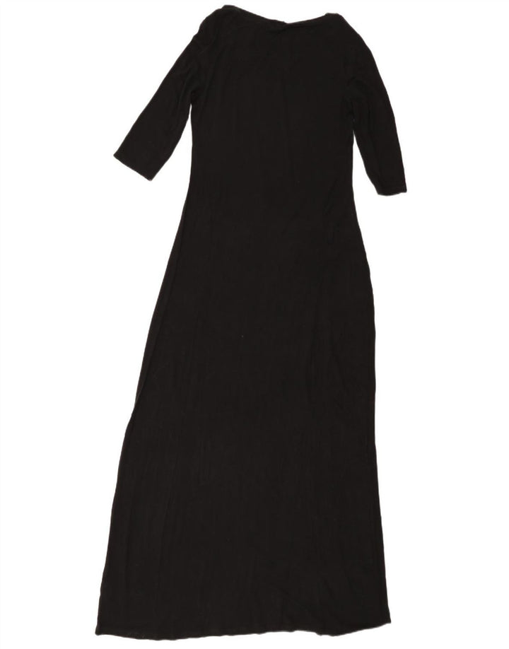MOSSIMO Womens 3/4 Sleeve Maxi Dress UK 10 Small Black Rayon