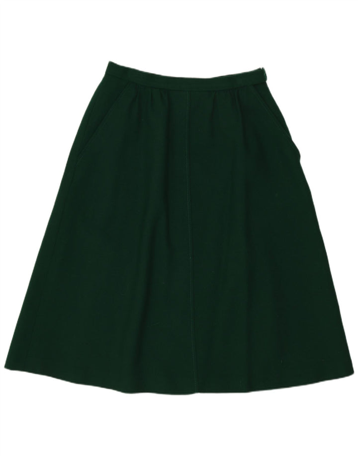 Jaeger Damen A-Linienrock UK 14 Medium W26 Grüne Wolle