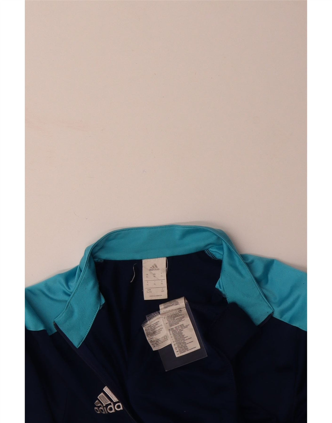 ADIDAS Mens Tracksuit Top Jacket XL Navy Blue Colourblock Polyester