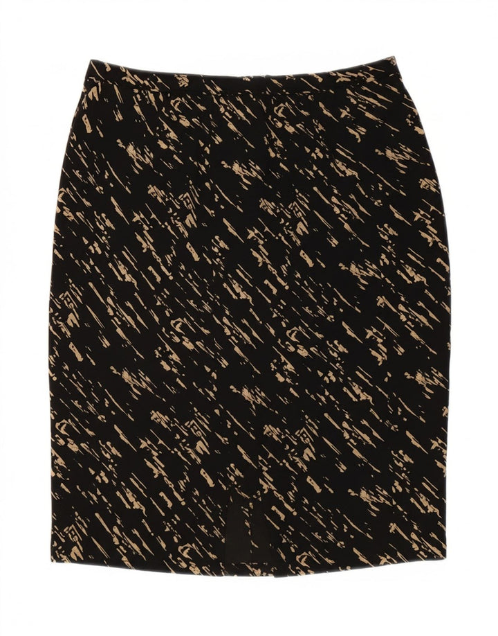 VINTAGE Womens Abstract Pattern Pencil Skirt W27 Small Black Vintage Vintage and Second-Hand Vintage from Messina Hembry 
