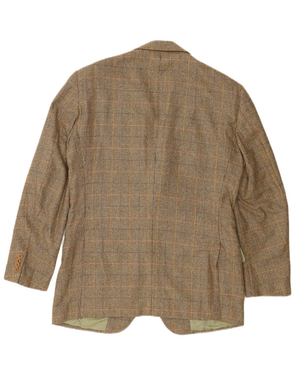 Abla Veste Blazer 2 Boutons Homme IT 50 Large Vert Pied-de-Poule Laine