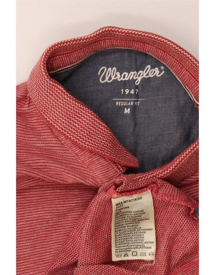 WRANGLER Mens Regular Fit Polo Shirt Medium Red Pinstripe Cotton Vintage Wrangler and Second-Hand Wrangler from Messina Hembry 