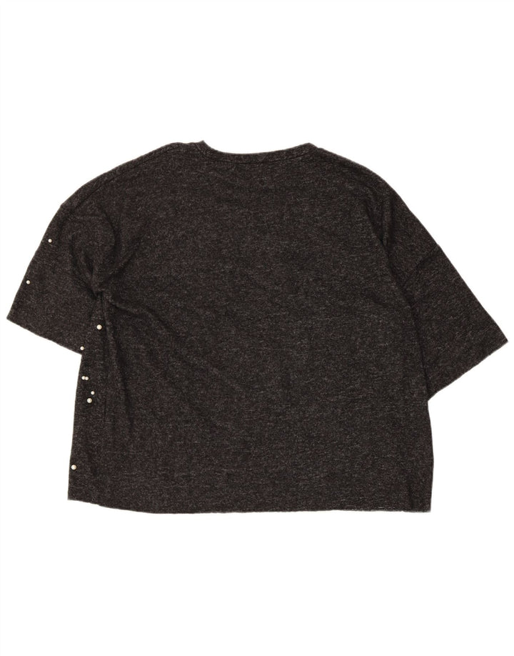 Tricou supradimensionat pentru femei Zara UK 10 Small Gri Poliester