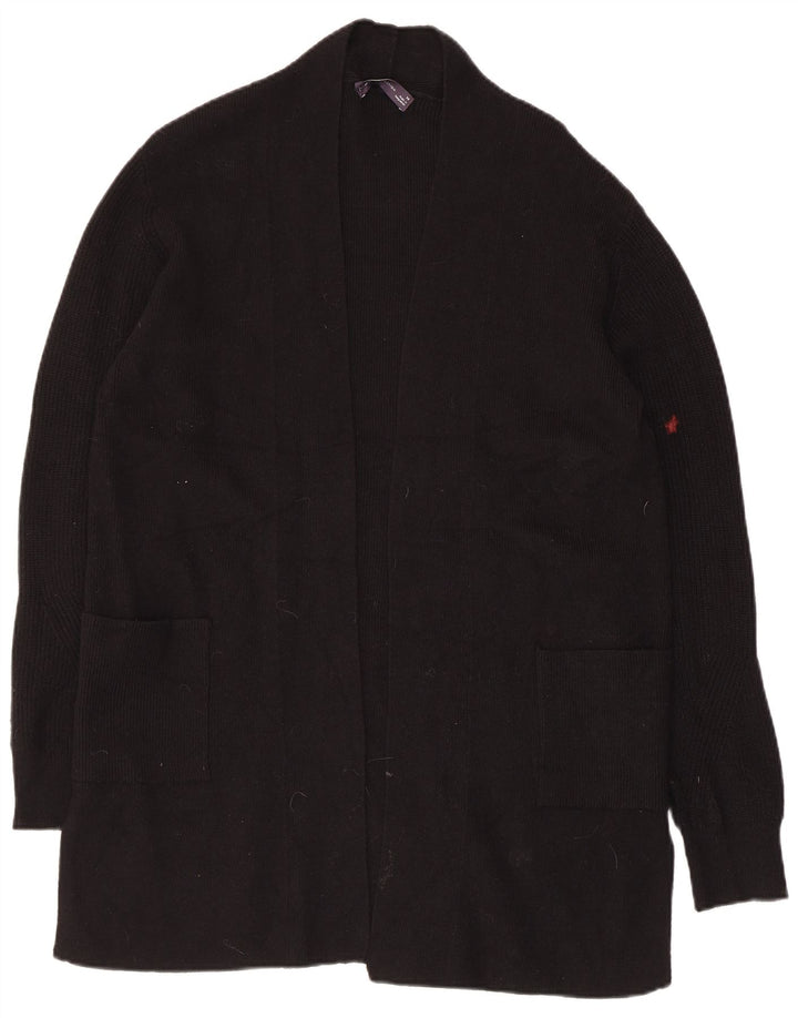 Marks & Spencer Womens Longline Open Cardigan Sweater UK 14 Medium Black