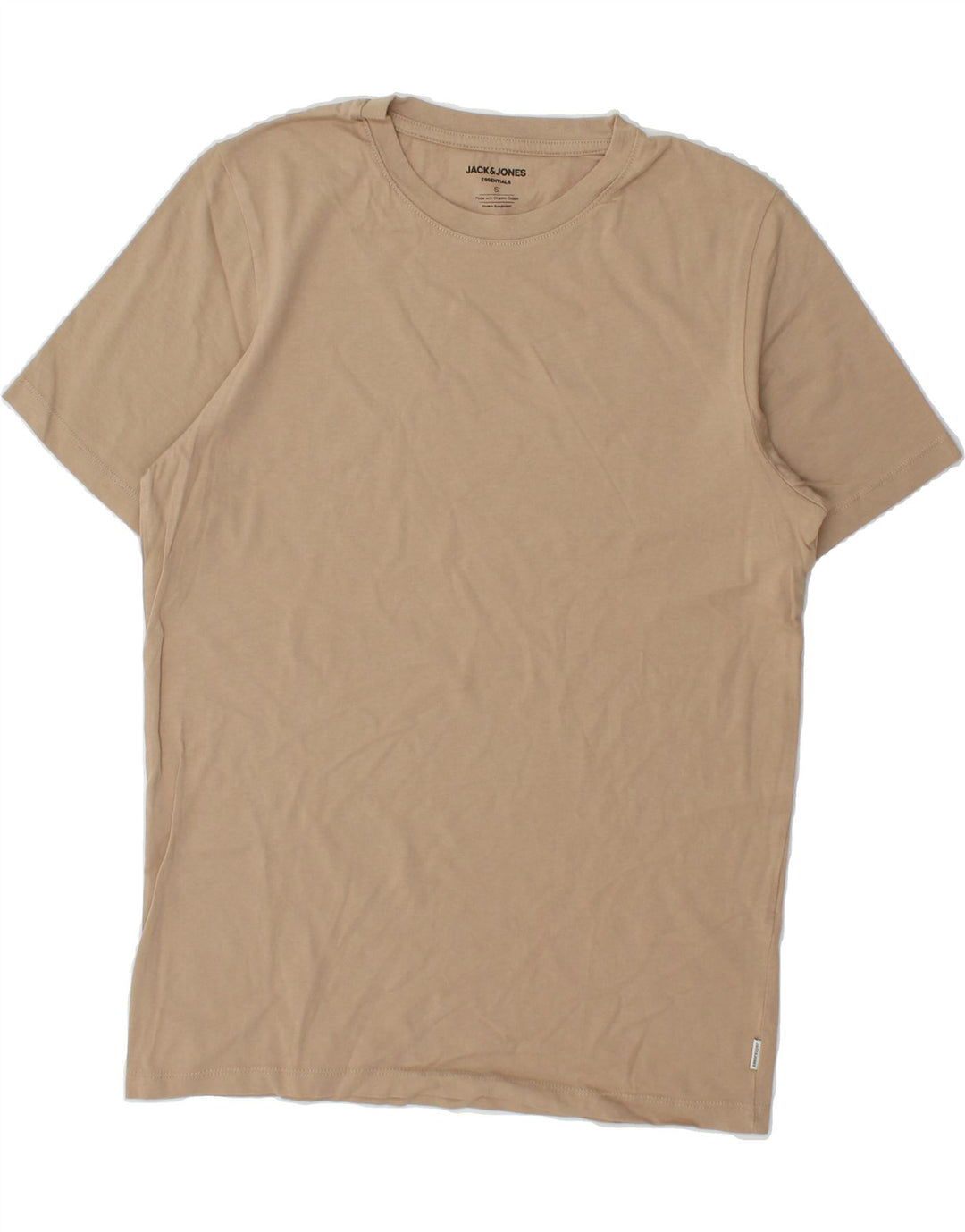 JACK & JONES Mens T-Shirt Top Small Beige Cotton Vintage Jack & Jones and Second-Hand Jack & Jones from Messina Hembry 