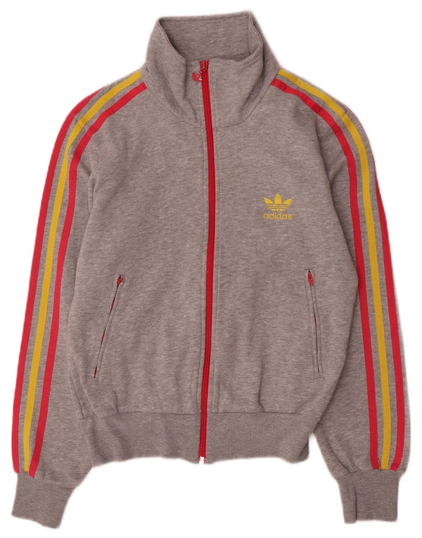 Adidas Womens Graphic Oversized Tracksuit Top Jacket UK 10 Small Grey