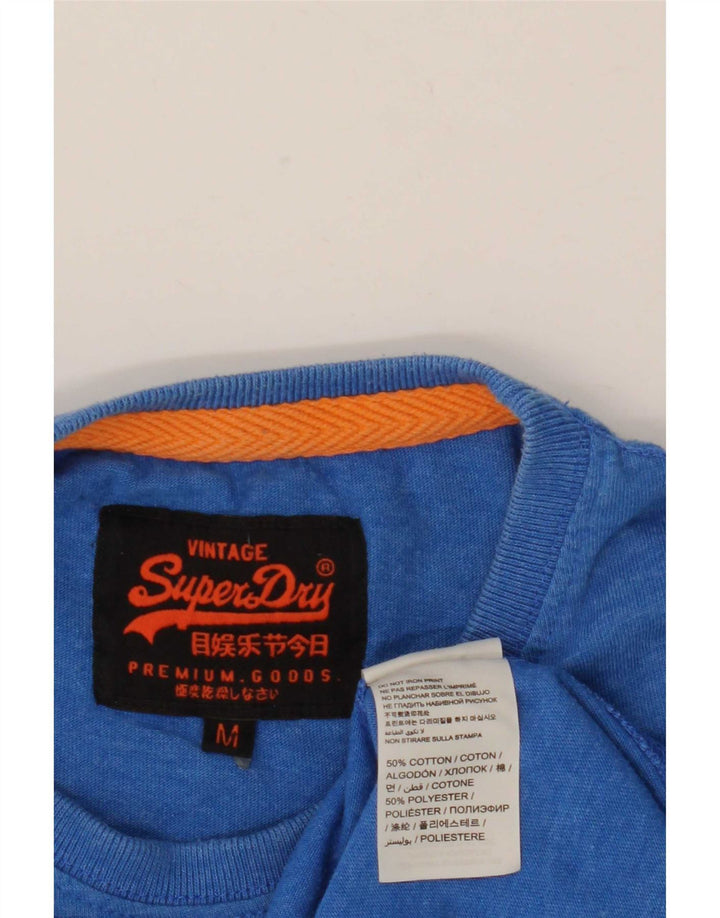 Superdry Mens Graphic T-Shirt Top Medium Blue Cotton