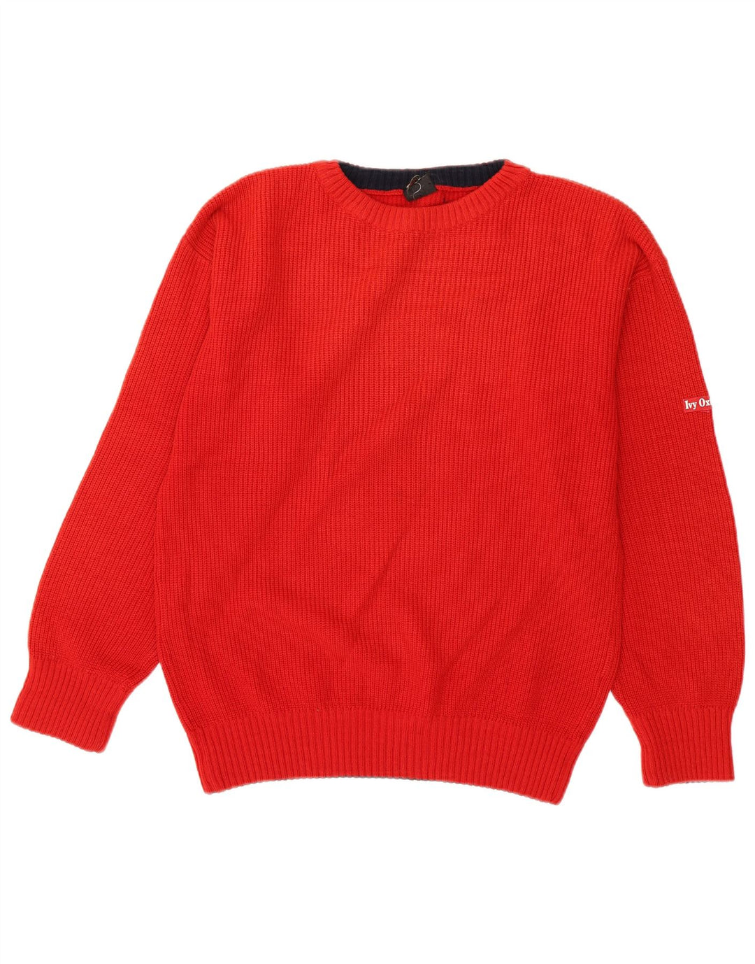 Ivy Oxford Mens Crew Neck Jumper Sweater Medium Red Wool