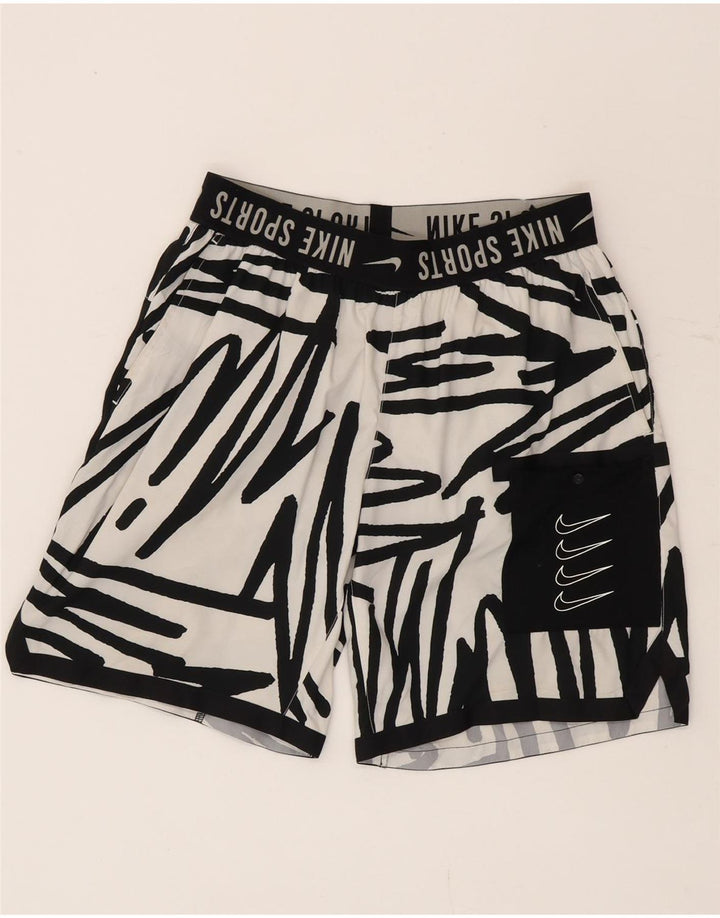 Nike Mens Graphic Swimming Shorts Small White Polyester